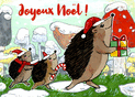 Hérissons joyeux pour un Noël magique